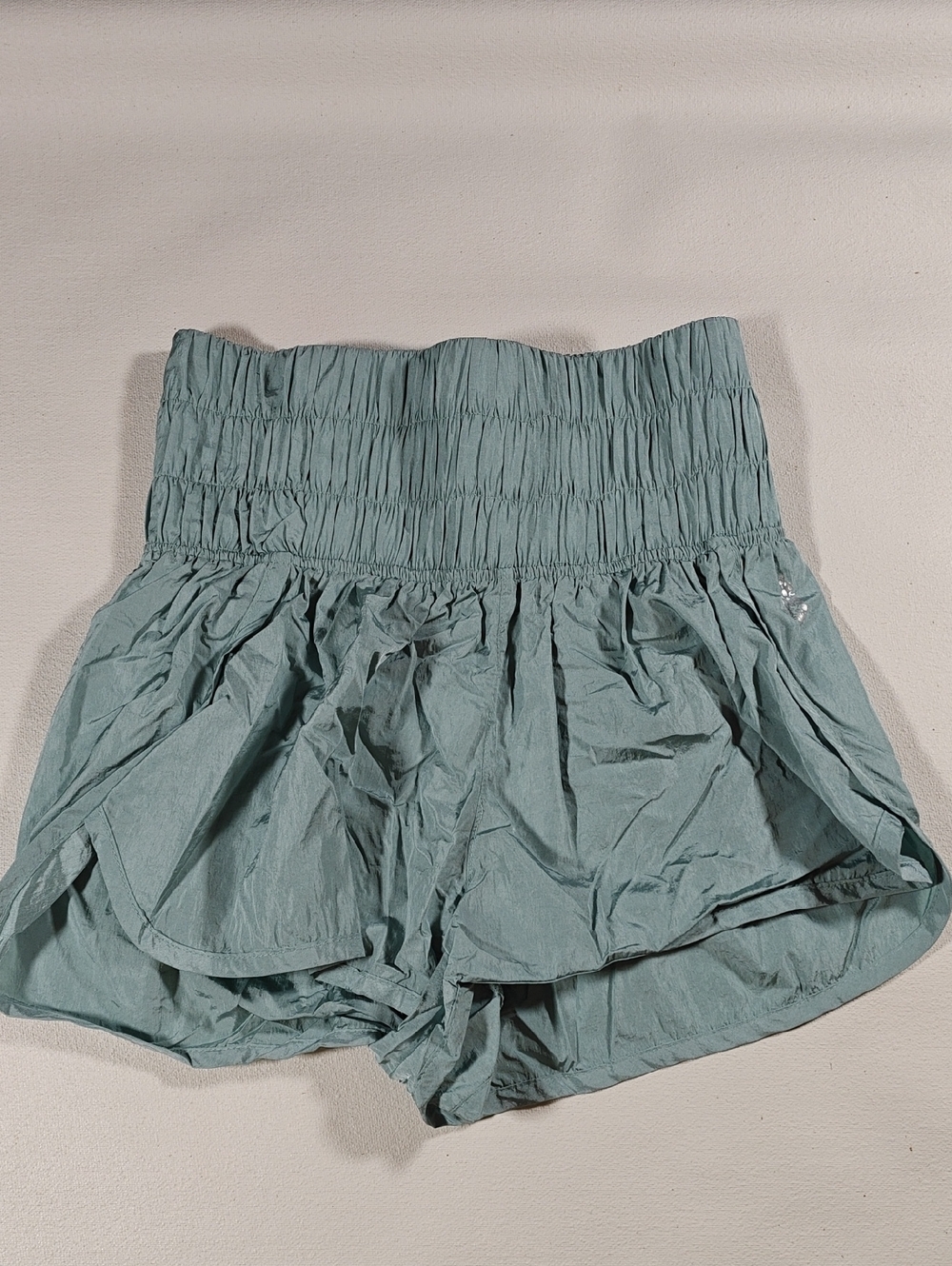 FP Movement by Free People Smocked Waist Layered Shorts in Light Teal